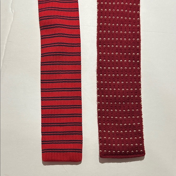 Club Room Other - Knit ties set of 2. Red and Burgundy vintage, wool, polyester